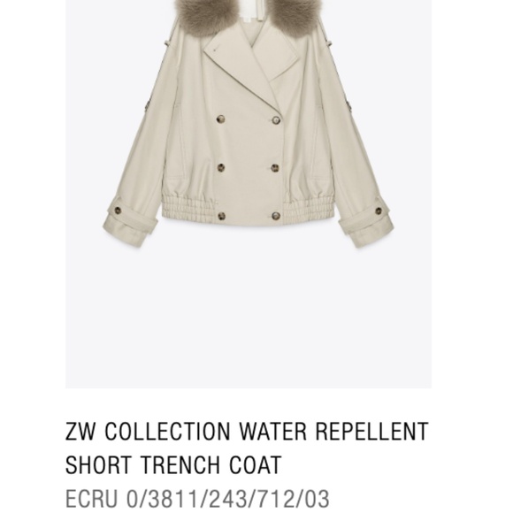 ZARA - ZW COLLECTION WATER REPELLENT SHORT TRENCH COAT - Picture 7 of 14